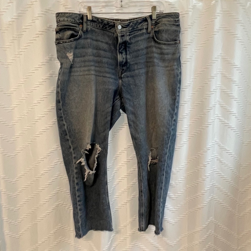 Goldie Blues Brooklyn Relaxed Straight Ankle Jeans Womens 18W High Rise